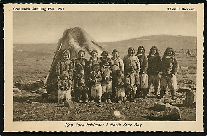 Grønlandsk Udstilling 1721-1921. Kap York-Eskimoer i North Start Bay. Foto Dr. Krabbe. Stenders u/no.