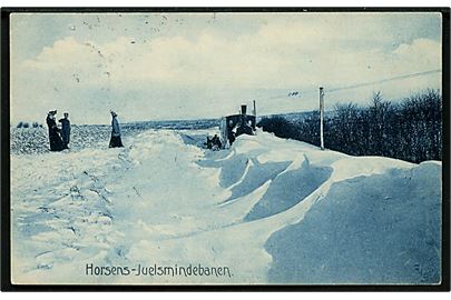 Horsens-Juelsminde jernbane i snedrive. Aa. A. Heegaard u/no. 