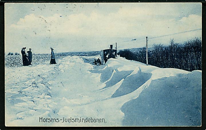 Horsens-Juelsminde jernbane i snedrive. Aa. A. Heegaard u/no. 