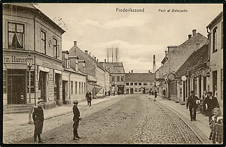 Frederikssund, Østergade med Chr. Hansen Urtekram og Vinhandel. K.N. u/no. 