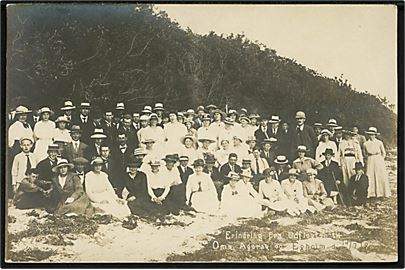 Omø, Agersø og Egholm. Erindring fra udflugten d. 14.7.1918. Fotokort u/no.