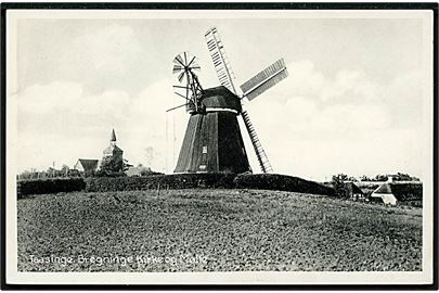 Tåsinge. Bregninge mølle og kirke. Stenders, Taasinge no. 288