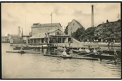 Svendborg, Roklub med Øxendrup Mølle i baggrunden. H. Udbye no. 6217.