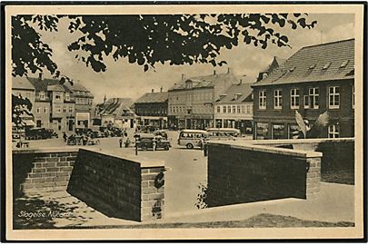 Slagelse. Nytorv med flere busser. Stenders Slagelse no. 224.