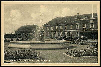 Horsens. Banegaard med Springvand. S. Aage Braad no. 3277. 