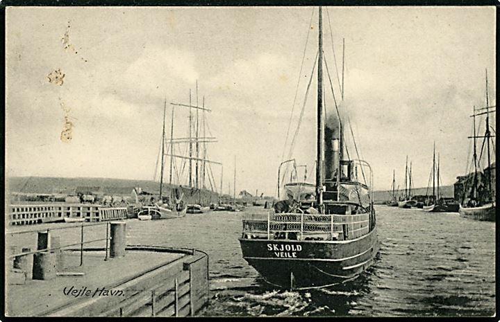 Vejle. S/S Skjold afgår fra havnen. U/no. 