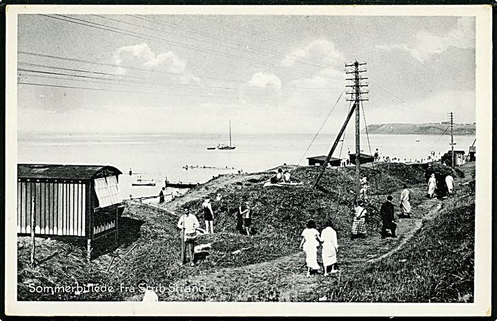 Strib. Sommerbillede fra Stranden. Stenders - I.A.F. no. 4049. 
