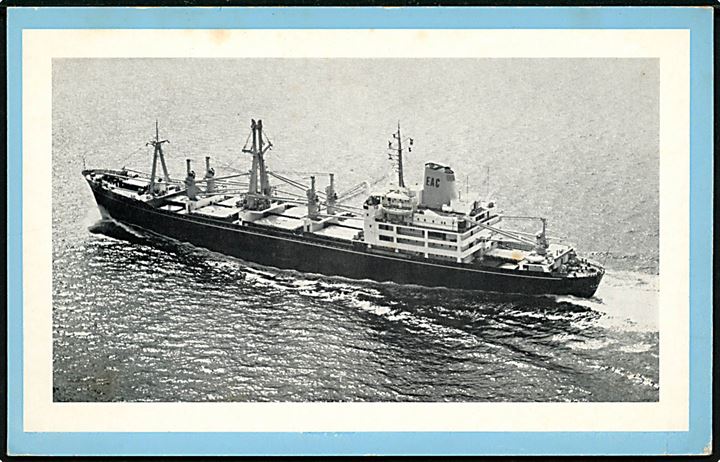 Alameda M/S, Østasiatisk Kompagni. Reklamekort med 30 øre Kgl. Modelkammer sendt som FDC tryksag fra København d. 15.6.1970 til Nakskov.