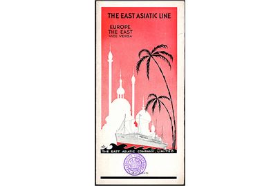 Østasiatisk Kompagni illustreret sejlplan for Bangkok Line og Japan Line med forside tegnet af Orla Muff.