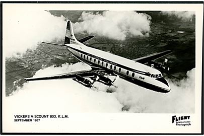Vickers Viscount 803 PH-VID fra det hollandske luftfartsselskab KLM 1957. Flight International u/no.
