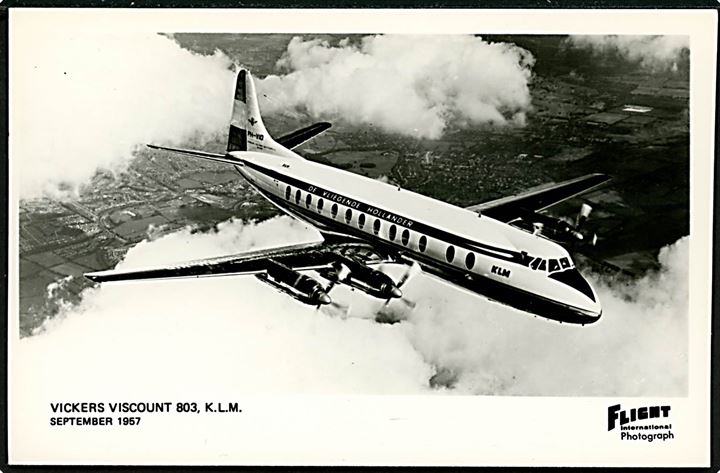 Vickers Viscount 803 PH-VID fra det hollandske luftfartsselskab KLM 1957. Flight International u/no.