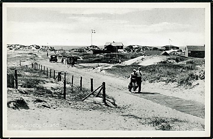 Fanø, Rindby Strand og sommerhuse. Stenders no. 609.