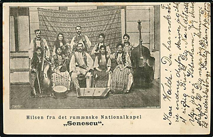Det rumænske nationalkapel Senescu. Dansk fremstillet kort fra København d. 26.4.1899 til Reval, Estland, Rusland.