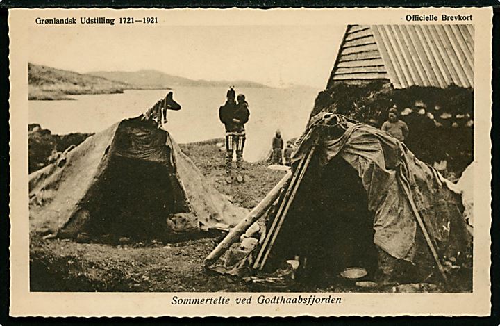 Grønlandsk Udstilling 1721-1921. Sommertelte ved Godthaabsfjorden. Foto Kaptain Bergh, Stenders u/no.