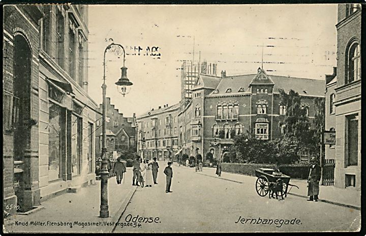 Odense. Jernbanegade. Knud Møller, Flensborg Magasinet no. 6540.