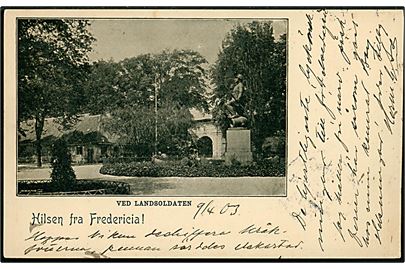 Fredericia. Hilsen fra Landsoldaten. U/no. Format 9x15 cm. 