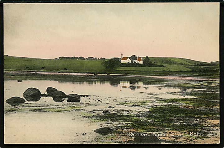 Knebel strand med kirke. H. A. Ebbesen no. 246.