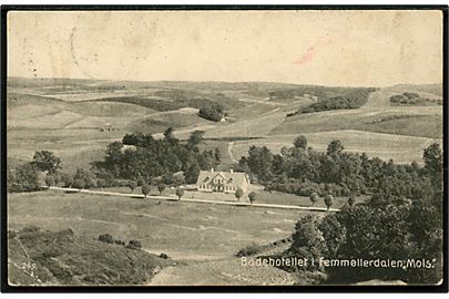 Femmøller, Badehotellet i Femmøllerdalen, Mols. H. A. Ebbesen no. 249. Nusset og hj.knæk.