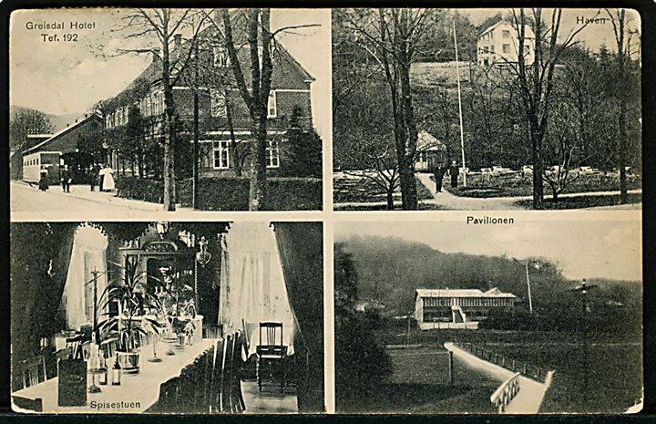 Greisdal Hotel, Haven. Spisestuen og Pavillonen. F.C.M. no. 538.