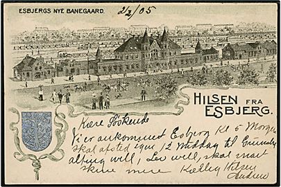 Esbjerg, Hilsen fra med den nye banegård.