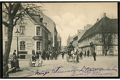 Aarhus. Frederiksgade med hotel Kronborg. Stenders no. 5641.