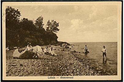 Lohals. Østerstrand med badegæster. Chr. Traberg no. 29 p.