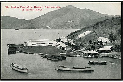 D.V.I., St. Thomas. The landing place of the Hamburg American Line. Taylors Book Store u/no. 