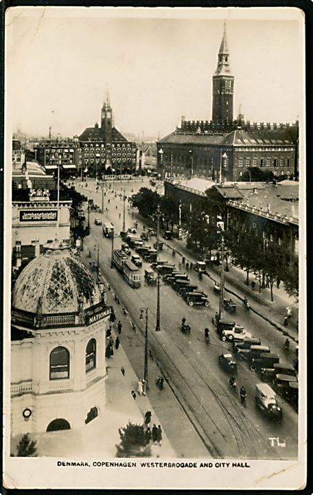 20 øre H. C. Andersen single på Canadian Pacific Cruise postkort fra København d. 13.7.1936 til England.