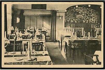 Haderslev, Høppners Hotel, interiør fra restauranten. C. Rudolph no. 1319.