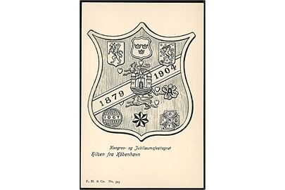 Købh., Hilsen fra Köbenhavn, Kongres- og Jubilæumsfesttegnet. F.M.& Co. no. 393.