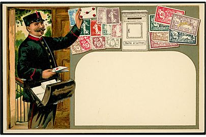 Frankrig, postbud og frimærker. Reliefkort Guggenheim & Co. no. 20.