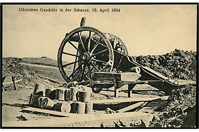 Krigen 1864. Dansk kanon ved Dybbøl skanse d. 18.4.1864. U/no.