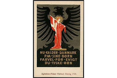 Thor Bøgelund: Nu kalder Danmark paa sine Børn / Farvel for evigt du tyske Ørn. Agitationsplakat fra 1920. U/no.