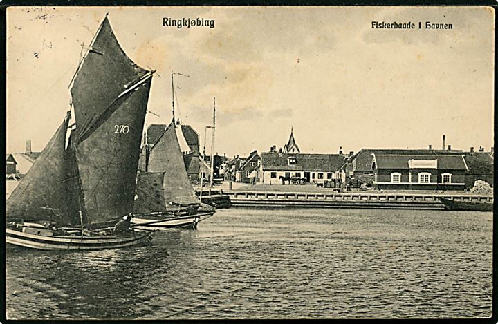 Ringkøbing, havn med fiskefartøjer. J. Brorsen no. 2206.