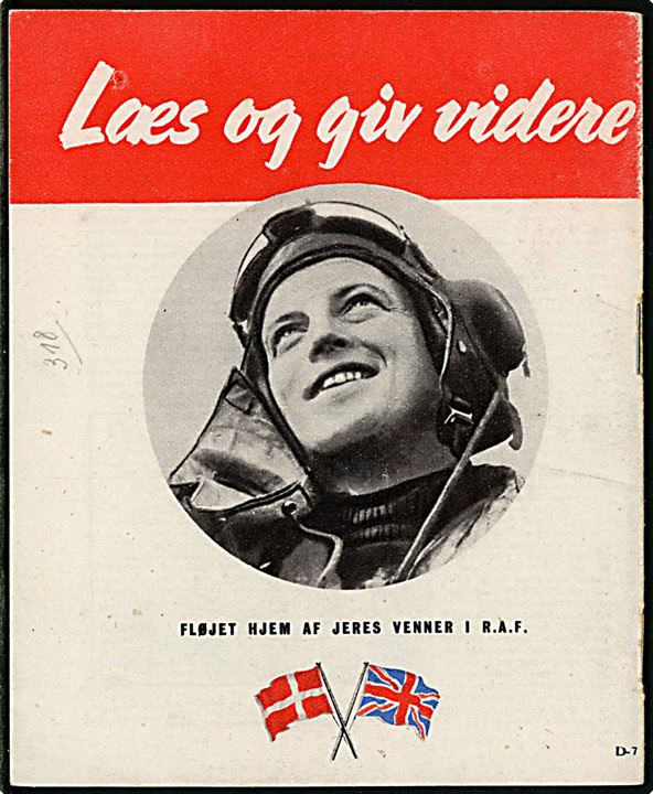 Nedkastet flyveblad. Vi vil vinde no. 1 oktober 1942. Fremstillet af Political Warfare Executive (PWE) og nedkastet af Royal Air Force. 32 sider illustreret hæfte. Formular D.7.