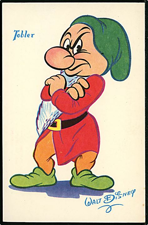 Walt Disney. Dværgen Gnavpot fra Snehvide. Fransk reklame fra 50'erne, for Tobler chokolade. Georges Lang, Paris u/no.