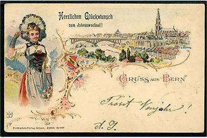 Schweiz, Bern, Gruss aus. Nytårskort 1901.