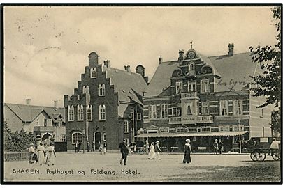 Skagen, Posthus og Foldens hotel. Skagen Kortforlag no. 24179.