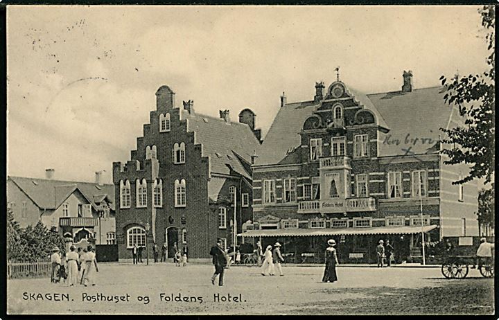 Skagen, Posthus og Foldens hotel. Skagen Kortforlag no. 24179.