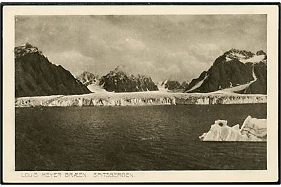 Svalbard / Spitsbergen. Louis Meyer Bræen. P. T. Ritter - Reklamekort for Bergenske S/S Coy. 