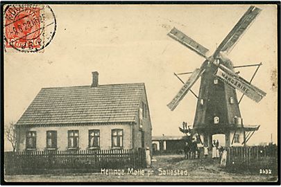 Søllested, Hellinge mølle med margarine reklame. H. Schmidt no. 2632.