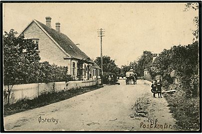 Fejø, Østerby, gadeparti med postkontor. R. Rasmussen no. 15642.