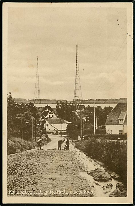 Kalundborg, udsigt fra Hestehavebakken og radiostationen ved Gisseløre. Stenders no. 66.