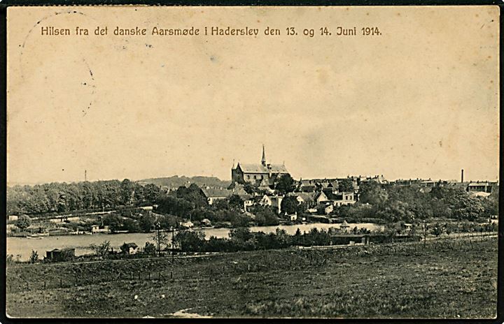 5 øre Bølgelinie (3) på brevkort fra Haderslev annulleret med bureaustempel Haderslev - Aarøsund Havn T.18 d. 4.7.1922 til Varde.