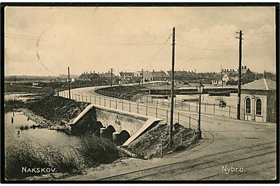 Nakskov. Nybro med jernbanespor. Flensborg Lager, Nakskov u/no. 