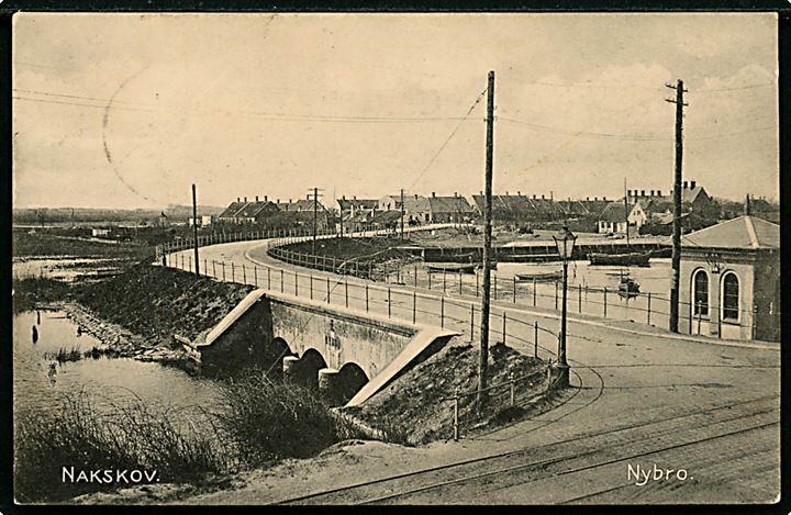 Nakskov. Nybro med jernbanespor. Flensborg Lager, Nakskov u/no. 