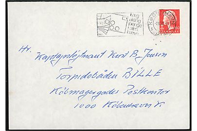 160 øre Margrethe på brev fra København d. 7.12.1981 til kaptajnløjtnant ombord på torpedobåden Bille via flådeadressen: Købmagergades Postkontor, 1000 København K.