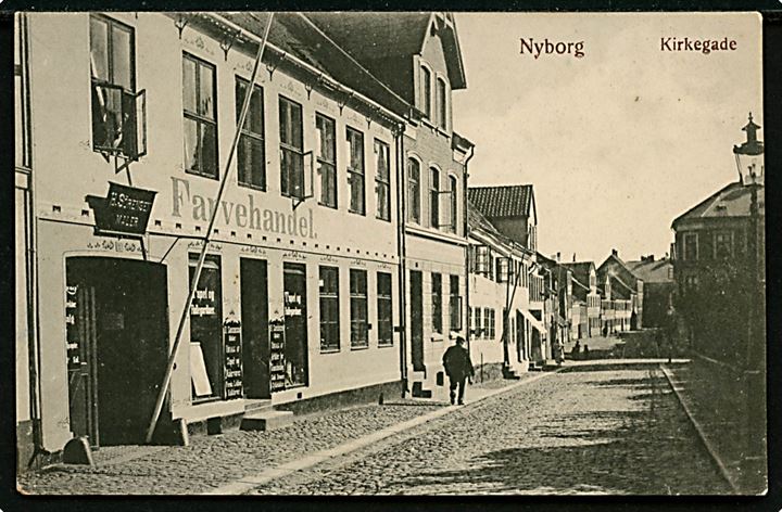 Nyborg. Kirkegade. W. & M. no. 765. Har været opklæbet!