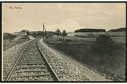 Tolne, landskab med jernbanelinie. H. W. Jensen u/no.