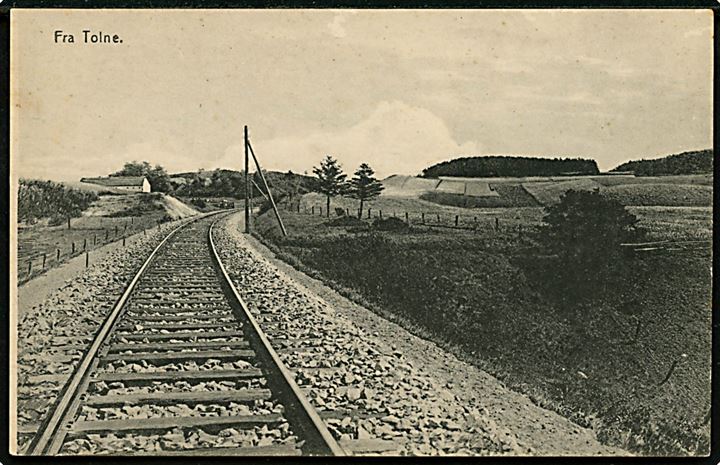 Tolne, landskab med jernbanelinie. H. W. Jensen u/no.